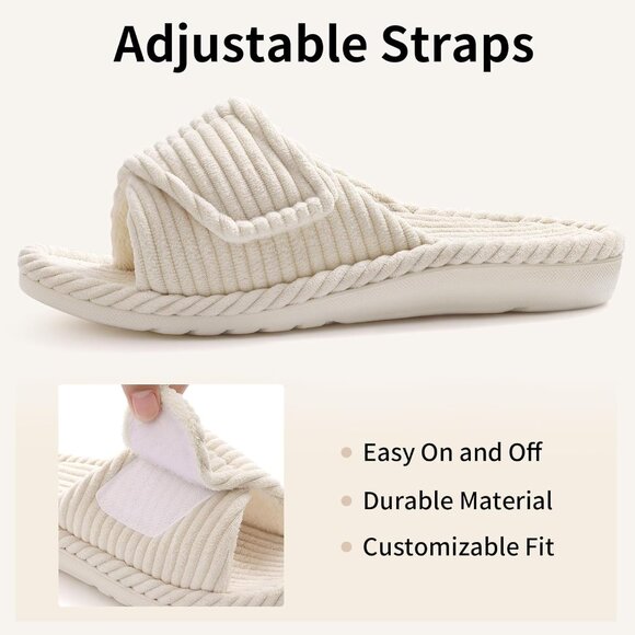 Chic Beige House Slippers for Women - Arch Support & Moisture-Wicking Comfort - Picture 5 of 6